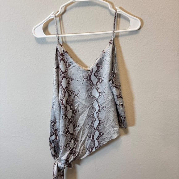 Lucy Paris Snake Print Cami Top V Neck Adjustable Straps Side Tie Women's Medium - Picture 3 of 4